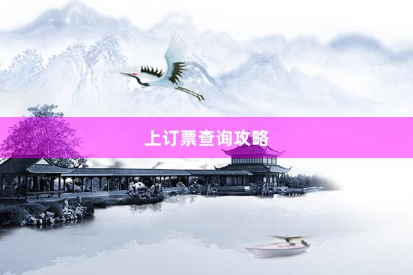 上订票查询攻略